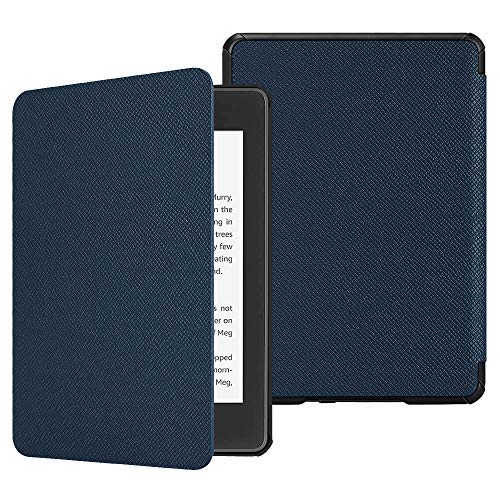 Fintie SlimShell Funda para Kindle Paperwhite (10.ª generación, 2018) - Carcasa Fina y Ligera de Cuero Sintético con Función de Auto-Reposo/Activación, Azul Oscuro
