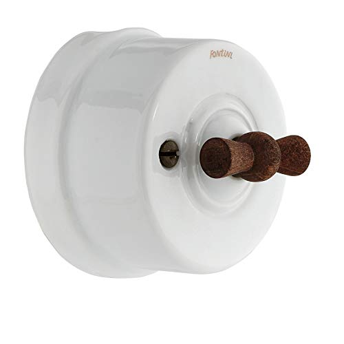 Fontini garby - Interruptor porcelana 10a/250v madera envejecido garby pack