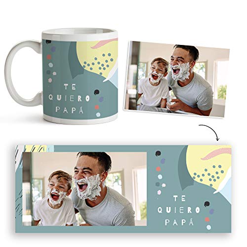 Fotoprix Taza Personalizada con Foto para Papá | Regalo Original día del Padre | Varios diseños Disponibles. (Diseño: Padre 4)