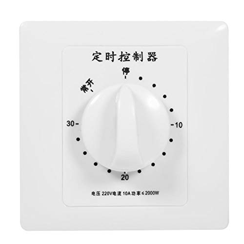 FTVOGUE AC 220 V Temporizador Switch 30/60/120 min High Power Temporizador Bomba Temporizador Mecánico Countdown Control 86 Panel 2000 W Temporizador Switch (30 min) FTVOGUE AC 220 V Temporizador Switch 30/60/120 min High Power Temporizador Bomba Temporizador Mecánico Countdown Control 86 Panel 2000 W Temporizador Switch (30 min)