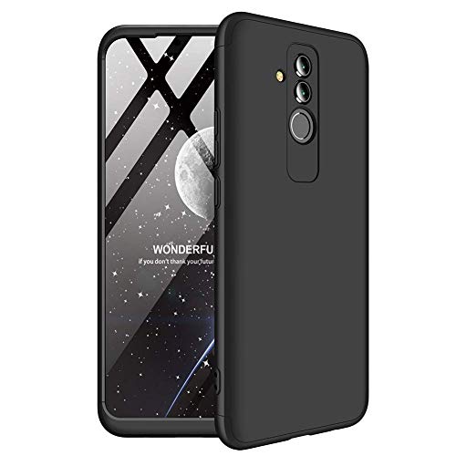 Funda para teléfono móvil compatible con Huawei Mate 20 Lite, carcasa de PC ultrafina y dura, ultraligera, 3 en 1, diseño ultrafino, resistente a los arañazos, antigolpes. Negro Talla única