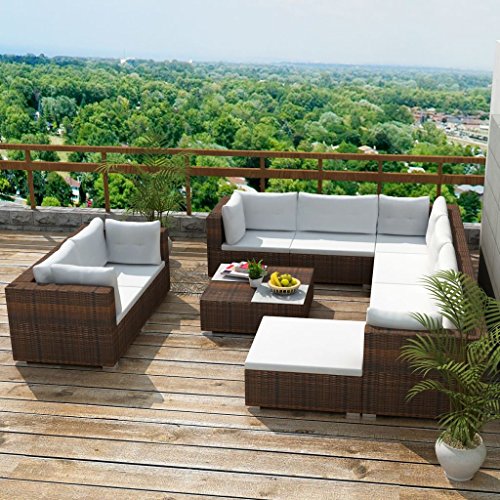 Furnituredeals mesa y sillas plegables para exterior Conjunto de sofas de jardin 32 piezas poli ratan marron conjunto de mesa y sillas plegables Furnituredeals mesa y sillas plegables para exterior Conjunto de sofas de jardin 32 piezas poli ratan marron conjunto de mesa y sillas plegables