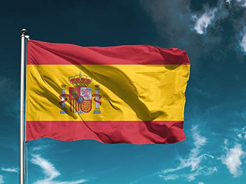 G | Bandera España | Medidas 100cm x 70cm | Fácil colocación | Decoración Exteriores (1 Unidad)