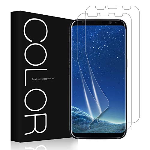 G-Color Galaxy S8 Protector de Pantalla, [2 Piezas], [Alta Definición y Sensibilidad] [Cobertura [Burbujas] [Anti-arañazos] TPU, Protector de Pantalla para Samsung Galaxy S8