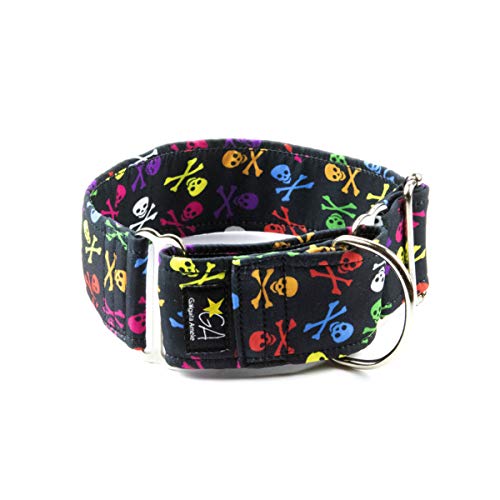Galguita Amelie, 5cm de Ancho Talla L (40-49 cm), Collar para Perros antiescape. Calaveras Galguita Amelie, 5cm de Ancho Talla L (40-49 cm), Collar para Perros antiescape. Calaveras
