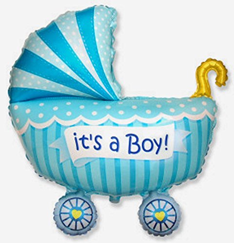 Globo Metalizado Foil EN Forma DE Carrito BEBÉ Azul, Texto It's A Boy Medida 89x74 CM Especial para Fiestas DE Baby Shower Globo Metalizado Foil EN Forma DE Carrito BEBÉ Azul, Texto It's A Boy Medida 89x74 CM Especial para Fiestas DE Baby Shower