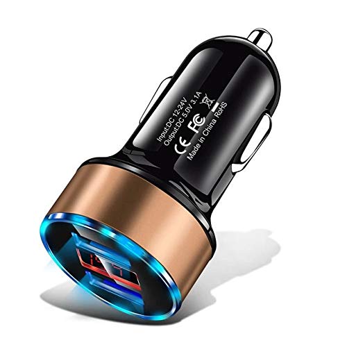 Gold Car Charger 3.1a Dual USB Car Charger Led Display Mobile Phone Car-Charger For iPhone 11 X 8 7 Xiaomi Samsung S10 S9 Charger In Car Adapter