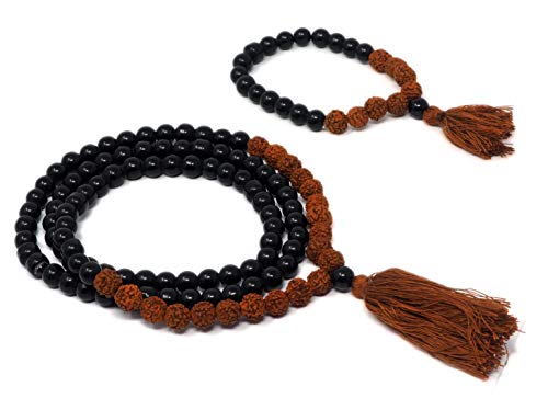 GOS Best Supplies Mala De Cuentas Tibetano con Semillas De Rudraksha | Pulsera Tipo Mala GOS Best Supplies Mala De Cuentas Tibetano con Semillas De Rudraksha | Pulsera Tipo Mala