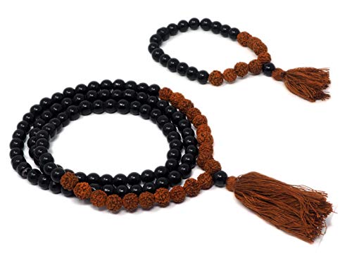 GOS Best Supplies Mala De Cuentas Tibetano con Semillas De Rudraksha | Pulsera Tipo Mala