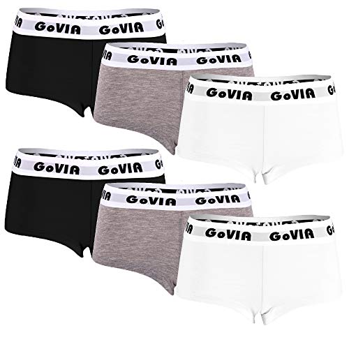 GoVIA® Pack de 6 Braguitas Bóxers para Mujer Culotte de Algodón - Multicolor & Comfort Braga Ropa Interior - 3921 Multicolor M