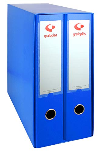 Grafoplás 7279230－Módulo de 2 archivadores con palanca de 65mm color azul