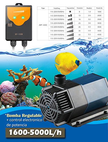 GRECH Bomba Regulable de Potencia y Caudal 1600-5000L/h (Potencia 8W a 48W) acuarios Marinos