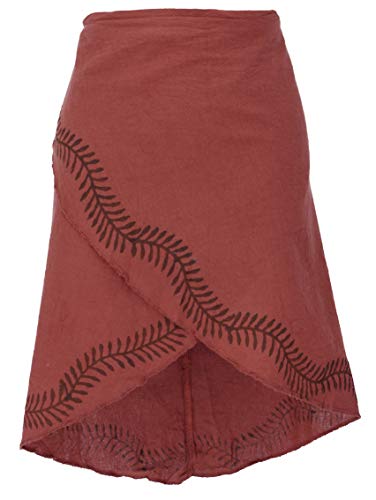 GURU SHOP Psytrance Goa Pixi - Minifalda, diseño étnico, color verde, algodón, talla 38, ropa alternativa naranja oxidado 40