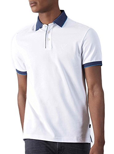 Hackett London Bright WVN Trim Polo, Blanco (White 800), L para Hombre