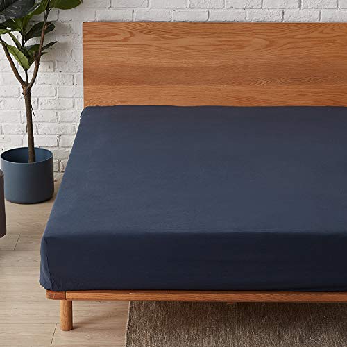 Hansleep Sábana Bajera 180x200 cm, Bajera Cama 180 de Microfibra Lavada a la Piedra Suave Hipoalérgica - Sábana Bajera Ajustable Alto Especial de 38 cm, Azul Marino Hansleep Sábana Bajera 180x200 cm, Bajera Cama 180 de Microfibra Lavada a la Piedra Suave Hipoalérgica - Sábana Bajera Ajustable Alto Especial de 38 cm, Azul Marino