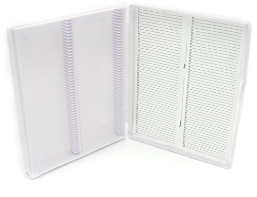 Heathrow Scientific HD15991C Economy - Caja para portaobjetos (polipropileno, capacidad: 100 portaobjetos, longitud x anchura x altura: 210 mm x 169 mm x 37 mm), color blanco