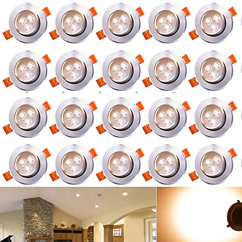 Hengda® - Luces LED empotrables de 3 W para salón, techo, bombilla, juego de focos 235-255 LM 85-265 V AC