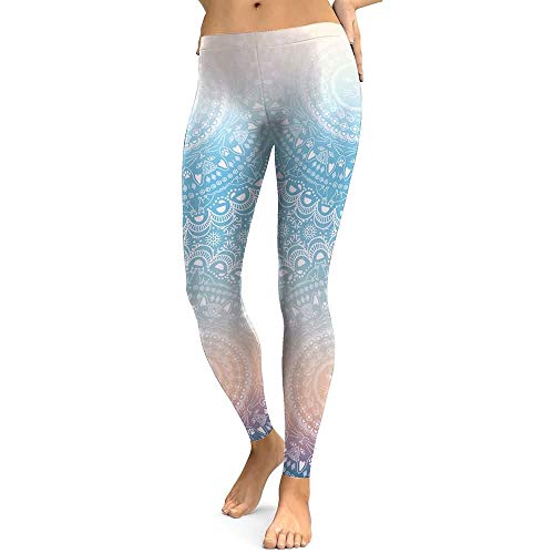 Hinyyee Impresos atléticos Yoga Pantalones de Talle Alto la Altura del Tobillo Slim Fit Entrenamiento Running Polainas Medias de Gimnasio # 330 (Color : 1, Tamaño : L)