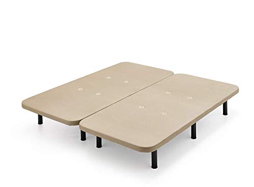 HOGAR24 ES Base tapizada 160 x 190 Reforzada con 12 Patas metálicas Alto 32 cm, tapizado 3D Color Beige + 4 válvulas de transpiración (2 Bases De 80cm con Abrazadera). HOGAR24 ES Base tapizada 160 x 190 Reforzada con 12 Patas metálicas Alto 32 cm, tapizado 3D Color Beige + 4 válvulas de transpiración (2 Bases De 80cm con Abrazadera).