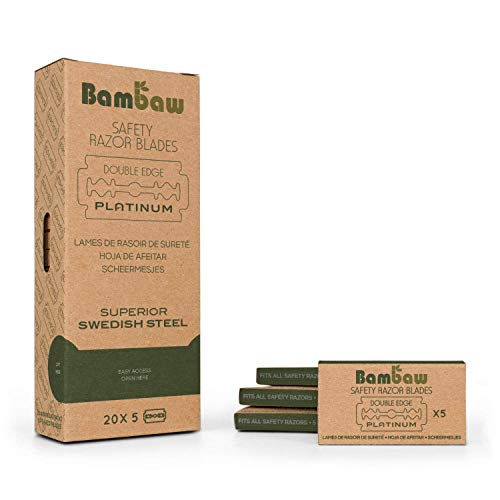 Hoja de afeitar de doble filo Bambaw Superior Platinum 100 ud Hoja de afeitar de doble filo Bambaw Superior Platinum 100 ud