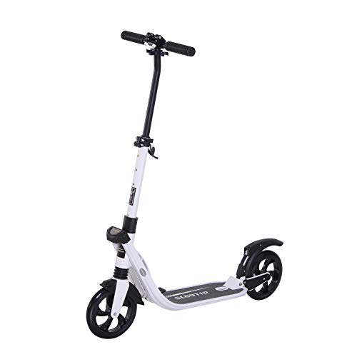 HOMCOM Patinete Plegable para Adultos y Niños más de 14 años Scooter con Manillar Altura Ajustable Tipo Monopatín con Freno Grandes Ruedas Carga 100kg 93.5x38x95-105cm HOMCOM Patinete Plegable para Adultos y Niños más de 14 años Scooter con Manillar Altura Ajustable Tipo Monopatín con Freno Grandes Ruedas Carga 100kg 93.5x38x95-105cm