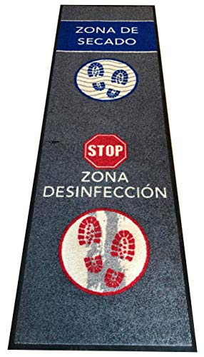Hostelnovo – Alfombra desinfectante para Calzado – Desinfección y Secado para la Suela de Sus Zapatos – Texto en español – 1 Pieza – Medidas: 60 x 200 cm