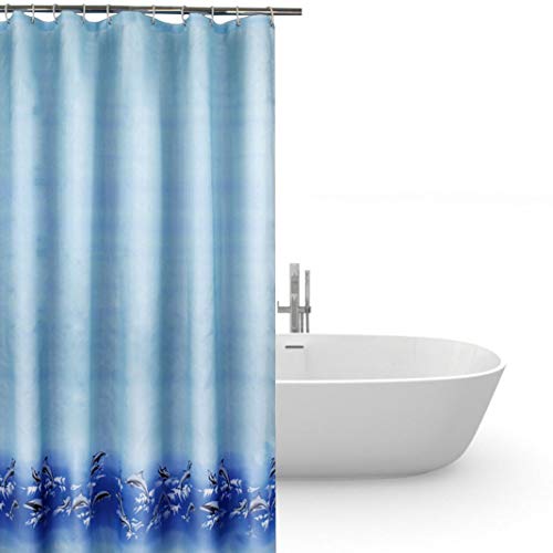 HuaForCity Cortina de Ducha Baño 240x200cm(Anchura x Altura) 100% Impermeable Resistente al Moho Lavable Durable Grande Poliéster Cortina de Baño No Olor Desagradable con Hebillas/Ganchos