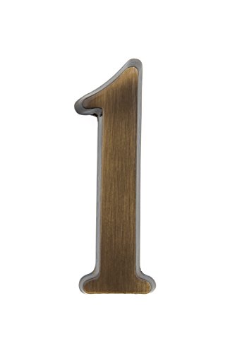 HUBER número de casa 1 de latón 10 cm I números de casa para puerta I número de casa 3D I placas de número de casa en latón antiguo noble diseño 3D HUBER número de casa 1 de latón 10 cm I números de casa para puerta I número de casa 3D I placas de número de casa en latón antiguo noble diseño 3D