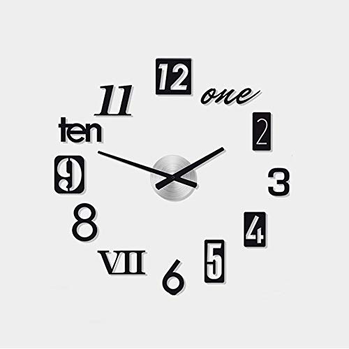 IGLZ Creativo DIY Personalidad Reloj de Pared Números Romanos Más números arábigos Combinado Decoración para el hogar Reloj de Pared 80 cm Diámetro Reloj Minimalista Moderno Mudo Reloj de péndulo