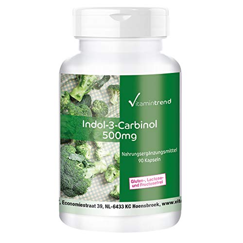 Indol–3–Carbinol 500mg 90 Cápsulas Extracto de brócoli en polvo– Antioxidante natural para el sistema inmune – Protege las células