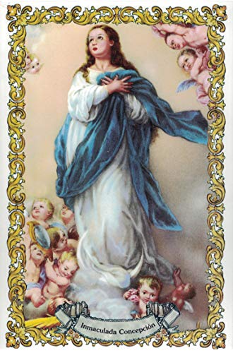 Inmaculada Concepción. Azulejo fabricado artesanalmente para decorar. Cerámica para colgar. Calca cerámica (20x30 cms)
