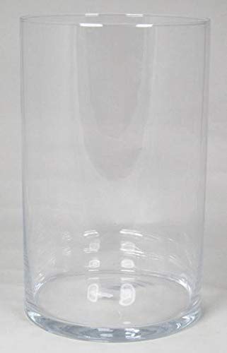INNA-Glas Jarrón de Suelo Roman, cilíndrico - Redondo, Transparente, 40cm, Ø 25cm - Florero Grande - Jarrón de Cristal Decorativo