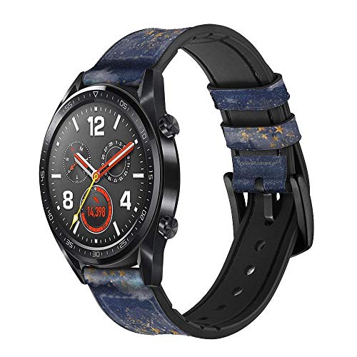 Innovedesire Gold Star Sky Correa de Reloj Inteligente de Cuero y Silicona para Wristwatch Smartwatch Smart Watch Tamaño (22mm)