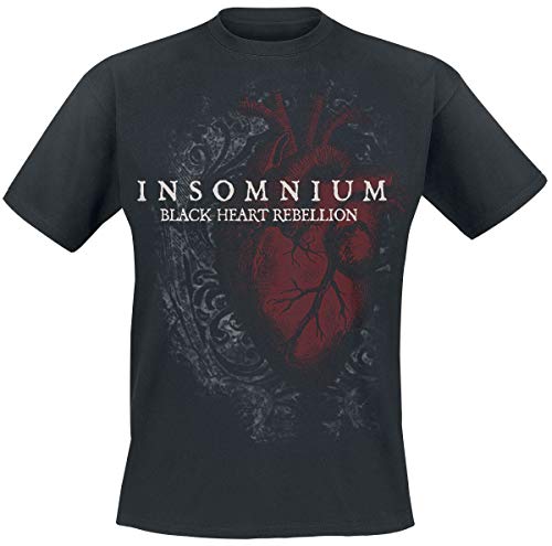 Insomnium Black Heart Rebellion Hombre Camiseta Negro S, 100% algodón, Regular