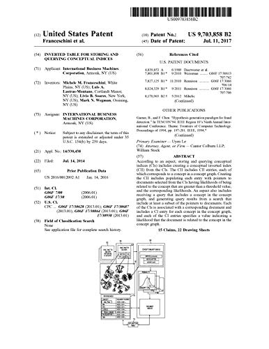 Inverted table for storing and querying conceptual indices: United States Patent 9703858 (English Edition)