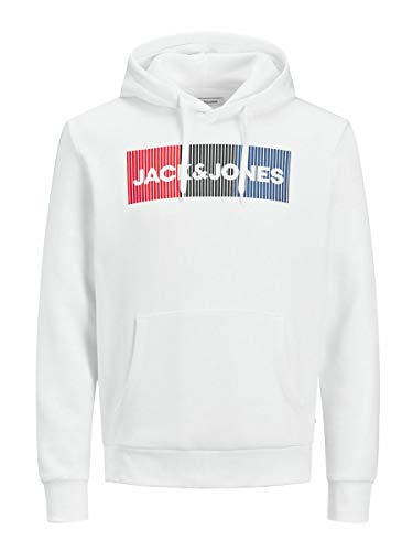 Jack & Jones JJECORP Logo Sweat Hood Noos Sudadera con Capucha, White/Detail: Play/Reg, L Regular para Hombre