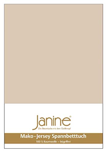 Janine 5007 Mako Jersey - Sábana bajera ajustable (de 90/190 a 100/200 cm), color beige Janine 5007 Mako Jersey - Sábana bajera ajustable (de 90/190 a 100/200 cm), color beige
