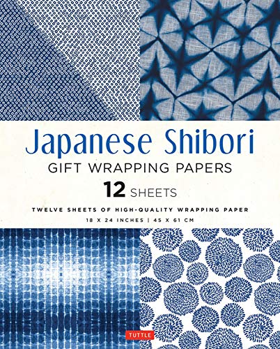 Japanese Shibori Gift Wrapping Papers 12 Sheets: High-Quality 18 x 24 inch (45 x 61 cm) Wrapping Paper