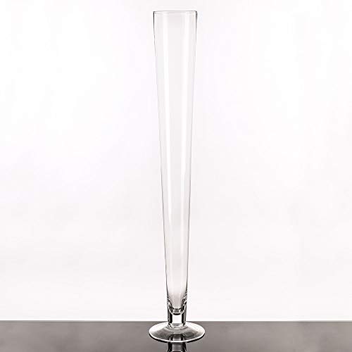 Jarrón de pie Minimalista Transparente de Cristal para salón Basic - LOLAhome