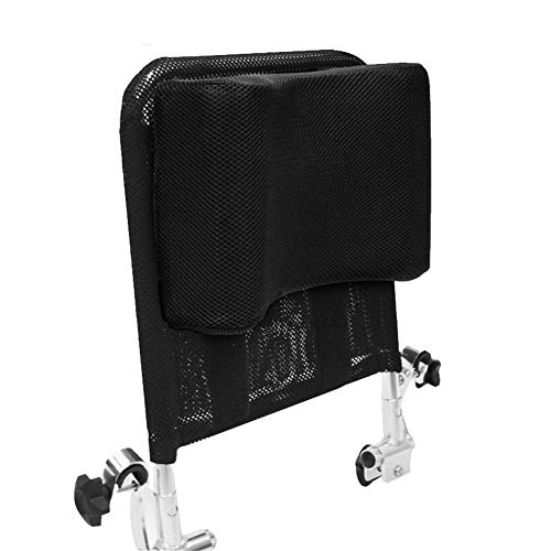 Juanya Cojín ajustable para reposacabezas de silla de ruedas con tubo de mango trasero, soporte para respaldo de cuello de 40,6 a 50,8 cm, color negro
