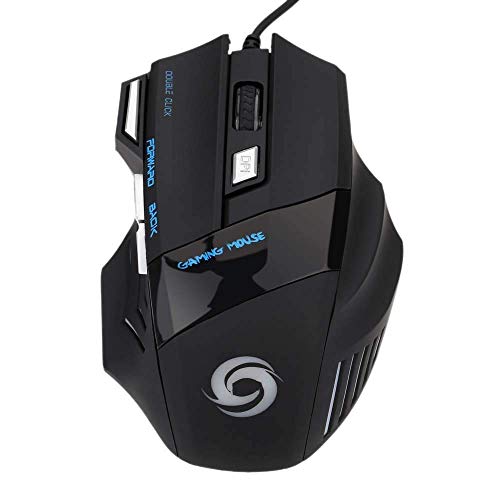 KAYBELE Teclado Colorido Luz Gaming Mouse Black ABS Adecuado para Jugadores Profesionales Motor óptico de Gama Alta Posicionamiento preciso 7 Claves