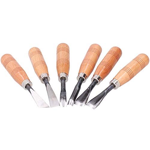 Kit de cuchillos para tallar madera, fácil de operar, portátil, 6 piezas/juego para madera, arcilla, cera y tallado en cuero, arte, artesanía, corte, grabado, suministros, herramienta Kit de cuchillos para tallar madera, fácil de operar, portátil, 6 piezas/juego para madera, arcilla, cera y tallado en cuero, arte, artesanía, corte, grabado, suministros, herramienta
