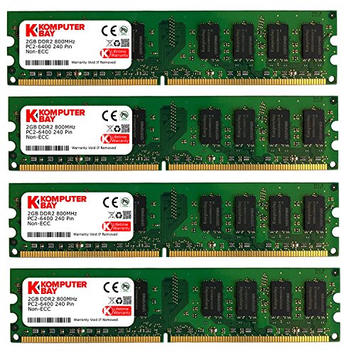 Komputerbay - Módulo de Memoria (SO-DIMM, 8 GB, 4 Unidades de 2 GB, 240 Pines, 800 MHz, PC2-6400, PC2-6300, DDR2) Komputerbay - Módulo de Memoria (SO-DIMM, 8 GB, 4 Unidades de 2 GB, 240 Pines, 800 MHz, PC2-6400, PC2-6300, DDR2)