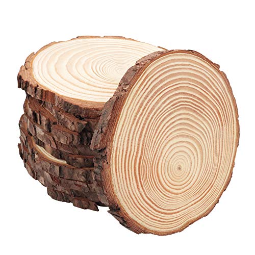 Kurtzy Discos de Madera Grande Natural (Pack de 10) - Rodajas de Madera 14-15cm de Diámetro y 1cm de Grosor - Troncos de Madera Sin Acabado para Manualidades, Decoración Bodas y Adornos de Navidad Kurtzy Discos de Madera Grande Natural (Pack de 10) - Rodajas de Madera 14-15cm de Diámetro y 1cm de Grosor - Troncos de Madera Sin Acabado para Manualidades, Decoración Bodas y Adornos de Navidad