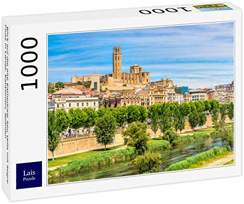 Lais Puzzle Vista de la Antigua Catedral Seu Vella con el río Segre en Lleida, Cataluña, España 1000 Piezas