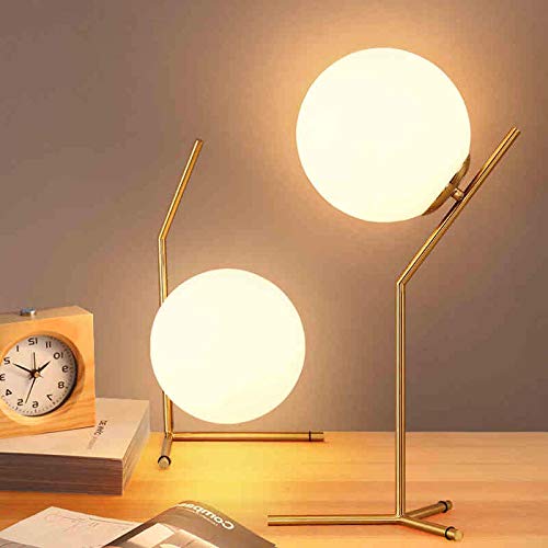 Lámpara de mesa minimalista moderna, lámpara de mesa de vidrio simple, dormitorio creativo, bola decorativa personalizada, 2