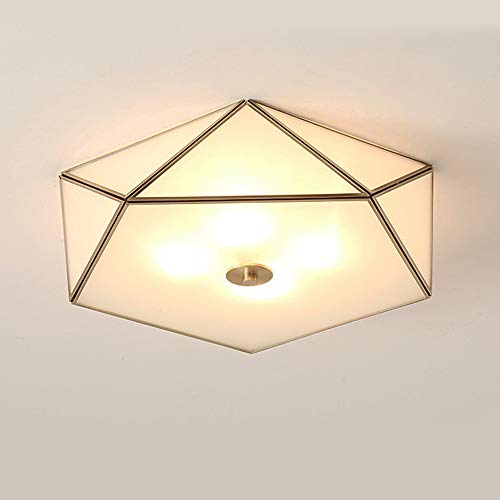 Lámpara de Techo de Cobre Moderna, Luces de Dormitorio Pequeña E27 de 4-luces, Luz de Techo de Pasillo con Pantalla de Vidrio Blanco, Lámpara de Habitación con Bombilla LED Regulable de 5W, Ø45cm Lámpara de Techo de Cobre Moderna, Luces de Dormitorio Pequeña E27 de 4-luces, Luz de Techo de Pasillo con Pantalla de Vidrio Blanco, Lámpara de Habitación con Bombilla LED Regulable de 5W, Ø45cm