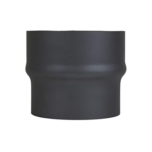 LANZZAS Extensión de tubo de humos de 130 mm a 150 mm de diámetro, color: negro metálico