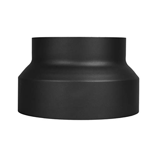 LANZZAS Reducción de tubo de estufa de 250 mm a 200 mm de diámetro. Color: negro metálico. Reducción de tubo de humo.