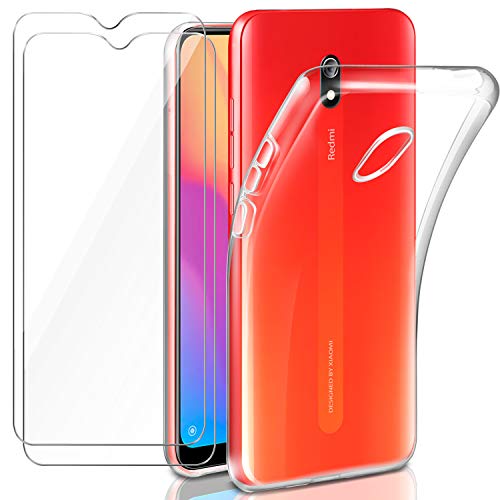Leathlux Funda Xiaomi Redmi 8A + 2 x Protector de Pantalla Xiaomi Redmi 8A, Transparente TPU Silicona Funda + Cristal Vidrio Templado Protector de Pantalla y Caso Xiaomi Redmi 8A Leathlux Funda Xiaomi Redmi 8A + 2 x Protector de Pantalla Xiaomi Redmi 8A, Transparente TPU Silicona Funda + Cristal Vidrio Templado Protector de Pantalla y Caso Xiaomi Redmi 8A